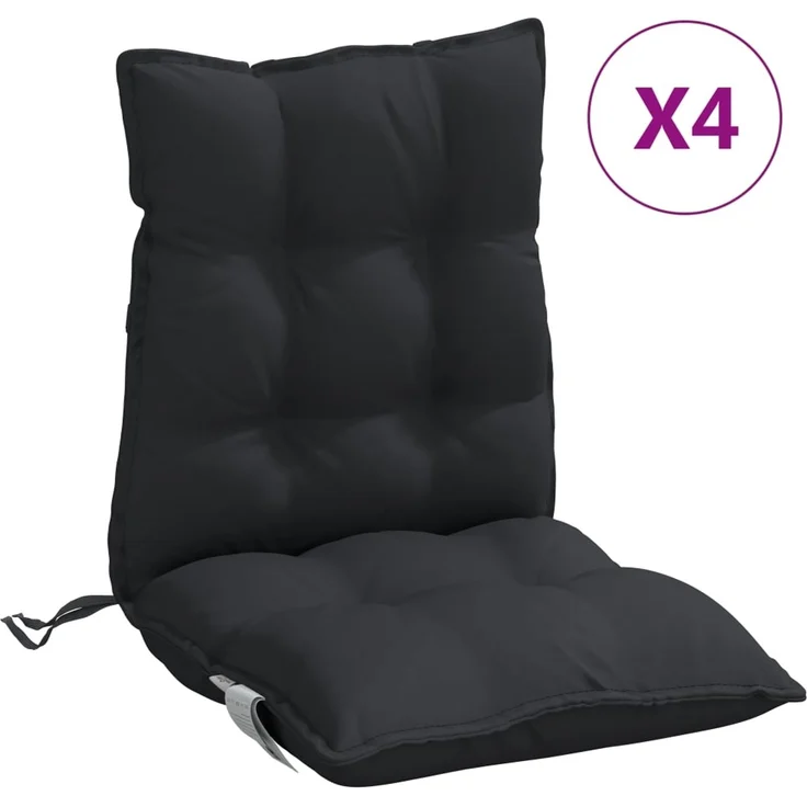 vidaXL Niedriglehner-Auflagen 4 Stk. Schwarz Oxford-Gewebe 377693 – Bild 2