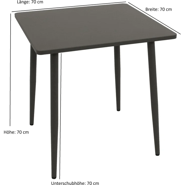 DEGAMO DENVER Bistrotisch, Stahl, anthrazit, 70x70cm – Bild 4