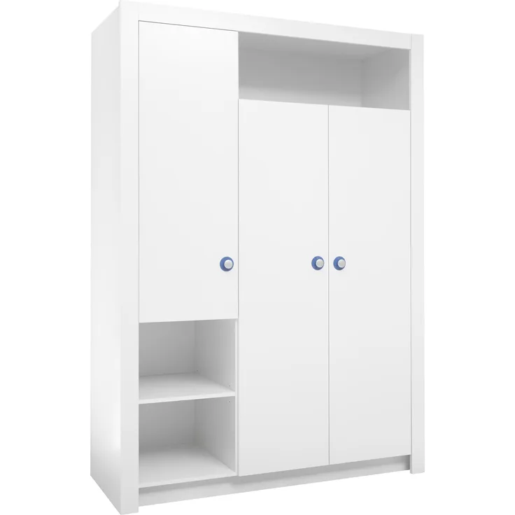 Kleiderschrank >Paula< in Weiß - 137x195,5x56cm (BxHxT)