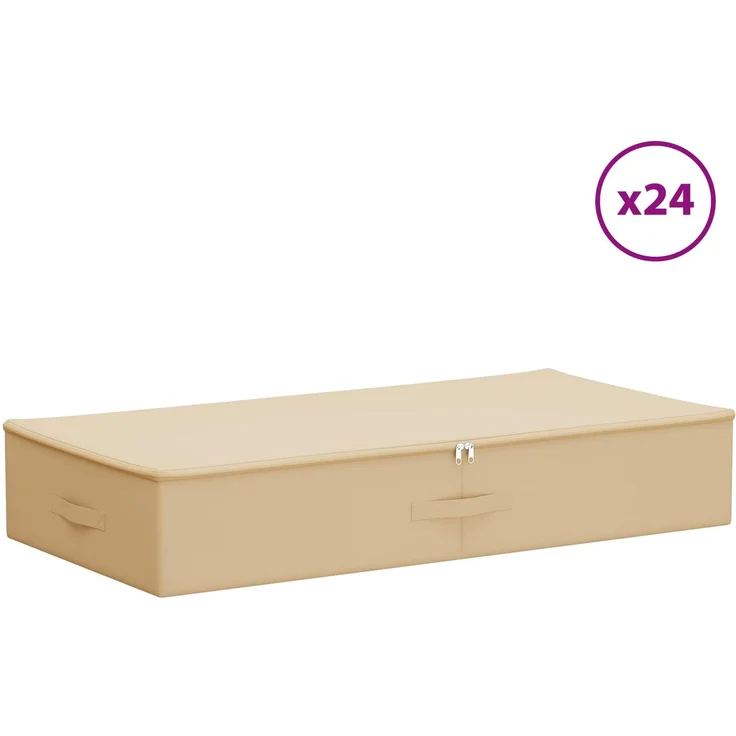 vidaXL Aufbewahrungsbox 24 stk. Vliesstoff 100 x 50 x 18 cm 90 l Creme 42024622 – Bild 3
