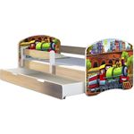 Kinderbett Jugendbett mit einer Schublade und Matratze Sonoma mit Rausfallschutz Lattenrost ACMA II 140x70 160x80 180x80 (44 Lokomotive, 160x80 + Bettkasten)