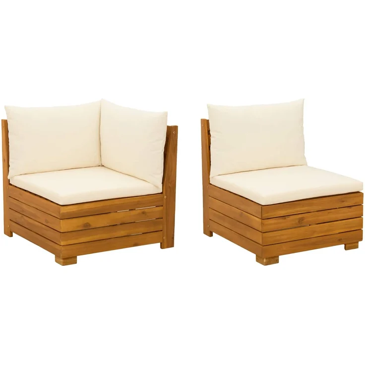 vidaXL Garten-Lounge-Set 2 stk. 2-Sitzer Massivholz Akazie 42022432 – Bild 2