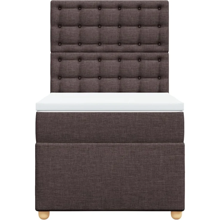 vidaXL Boxspringbett mit Matratze Dunkelbraun 100x200 cm Stoff 3293508 – Bild 6