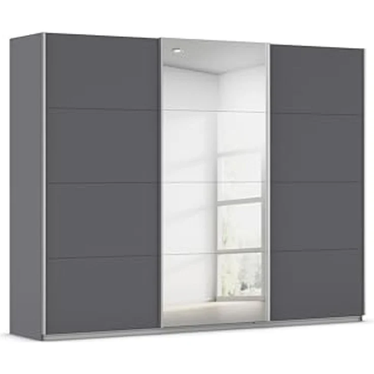 rauch Schwebetürenschrank Kleiderschrank Schrank Garderobe Wäscheschrank Ankleide KULMBACH (Breite 271 cm) in 2 Höhen erhältlich, mit Metallgriffleisten MADE IN GERMANY – Bild 1