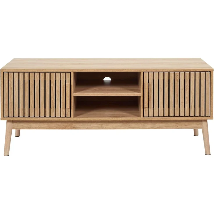 HOME DECO FACTORY, HD0088, Niedriges TV-Gerät, Modell Klaus, Natural Crush Collection, Zeitgenössische Möbel, Möbel, TV-Gerät, 117 x 48 x 40 cm, Braun – Bild 3