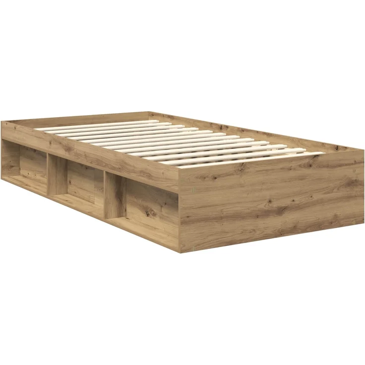vidaXL Bettrahmen mit Kopfteil Kunsthandwerk Eiche 100 x 200 cm 3412942 – Bild 4