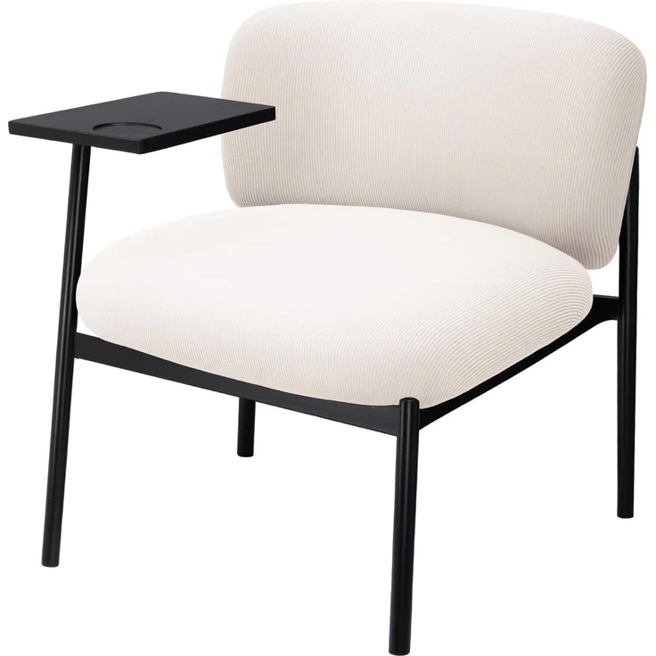 COMHOMA Loungesessel Sessel Relaxsessel Ohrensessel modern, Polsterstuhl mit Metallbeinen, Einzelsofa für Wohnzimmer/Schlafzimmer/Garten, Beige – Bild 1