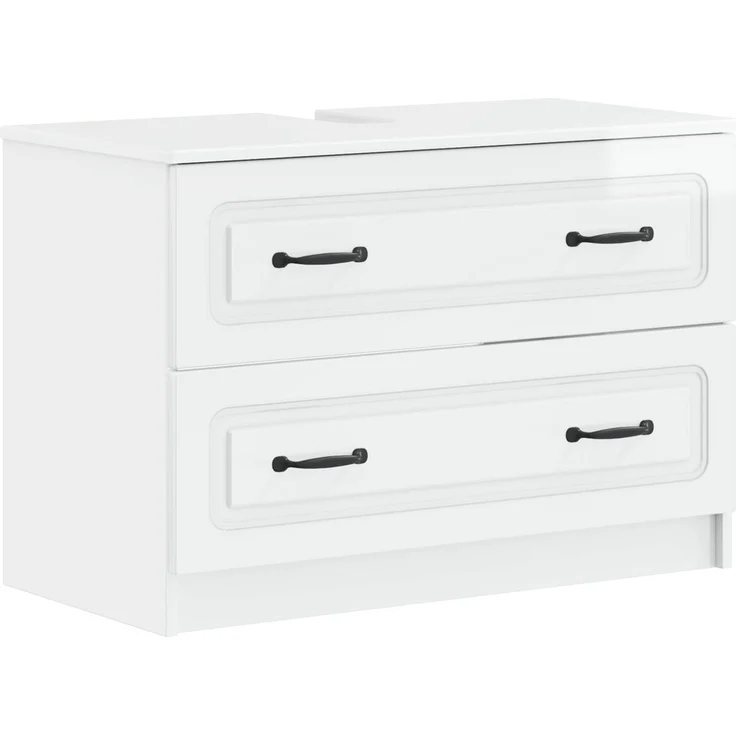vidaXL 4-teiliges Badezimmer-Schrank-Set UTRECHT Hochglanz Weiß 3417976 – Bild 4