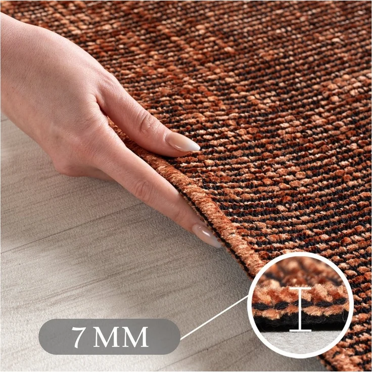 Carpettex Veloursteppich Boho Design, Rechteckig, Höhe: 7 mm, Baumwolle, Waschbarer Teppich, Boho-Stil, Wohnzimmer, Schlafzimmer – Bild 2