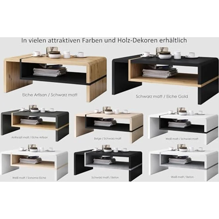 designimpex Couchtisch Design Wohnzimmertisch Folk 01 Tisch mit Ablagefläche – Bild 7