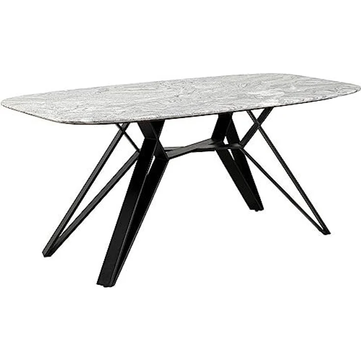 Kare Design Tisch Okinawa, Schwarz, 4-6 Personen, Tischplatte aus Granit, Hochwertig, Langlebig, Esszimmertisch, Besprechungstisch für Office, Stahlgestell, 76 x 180 x 90 cm (HxBxT) – Bild 6