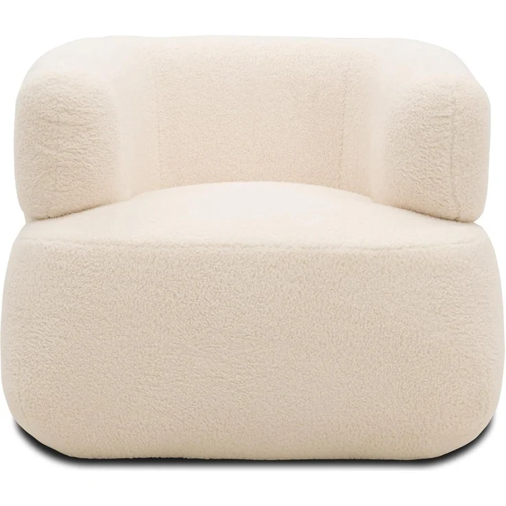 DOMO. collection Sessel 800012, Polstersessel, organische Form, gepolsterte Rückenlehne, Rücken in Oberstoff, Armsessel, Cocktailsessel, Loungesessel, 90 x 86 x 71 (BxTxH), creme – Bild 6