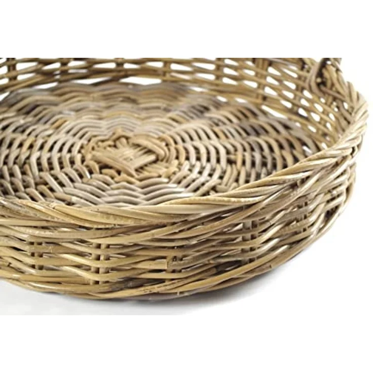 Kobolo Tablett Dekotablett Serviertablett kubu grau mit Griffen, Rattan – Bild 3