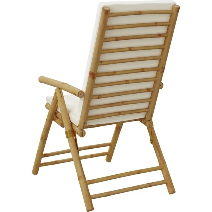 vidaXL Gartenstühle Klappbar Verstellbar 2 Stk. mit Kissen Bambus 365875 – Bild 7