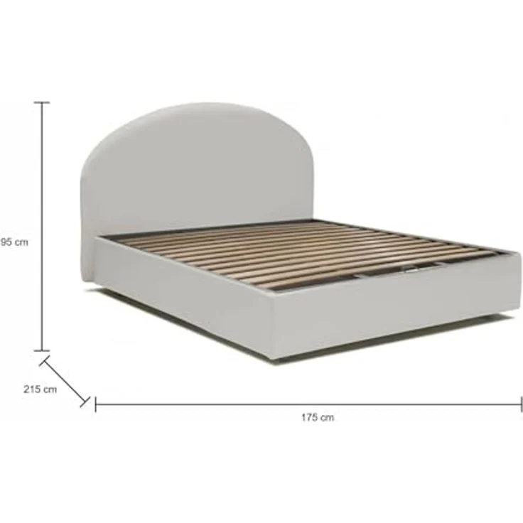 Talamo Italia - Doppelbett Corinne, Bettkasten mit Kunstlederbezug, 100 % Made in Italy, Öffnung vorne, geeignet für Matratzen 160x200 cm, Weiß – Bild 2