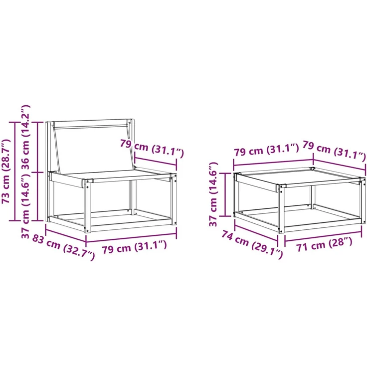 vidaXL Outdoor-Sofagarnitur 5 stk. 5-Sitzer Weiß und Beige 3388583 – Bild 12