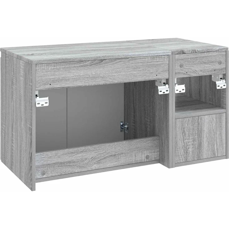 vidaXL Badezimmerschrank-Set 2 stk. Grau Sonoma 92,5 x 44,5 x 50 cm 3404120 – Bild 6