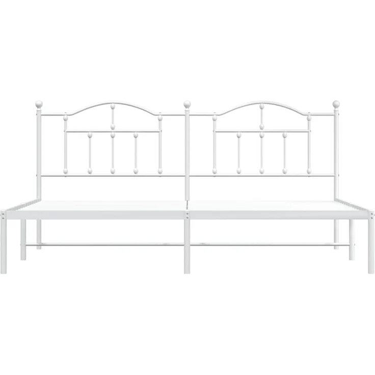 Doppelbett, Bettgestell Modernen mit Kopfteil Metall Weiß 200x200 cm d850e – Bild 5