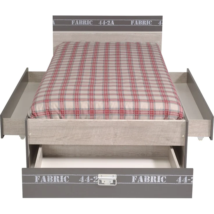 Kinderzimmer Set Parisot Fabric 5-tlg. Holzdekor Esche/Grau/Print – Bild 3