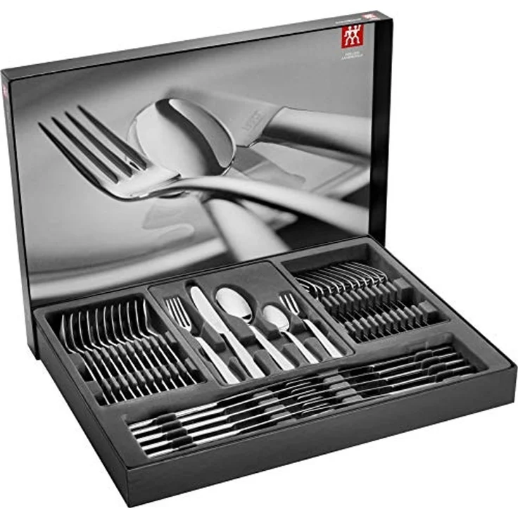 ZWILLING Roseland Besteck-Set, 60-teilig, Für 12 Personen, 18/10 Edelstahl/Hochwertiger Klingenstahl, Mattiert/poliert – Bild 1