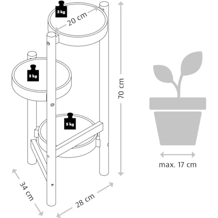 KESPER® Blumenständer Bambus (3 St) – Bild 4