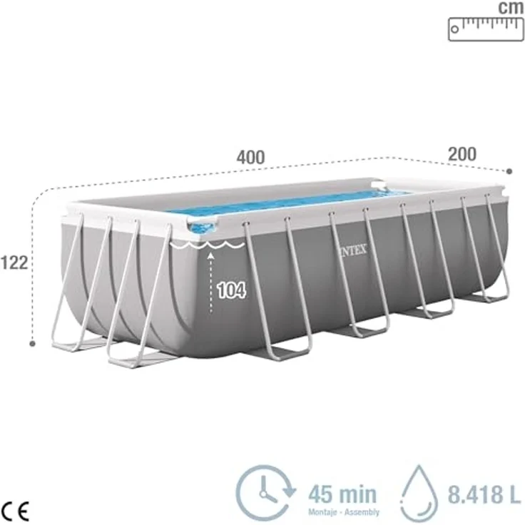 Intex 'Prism Frame Rectangular' Pool Set, 4 x 2 x 1,22 m – Bild 4