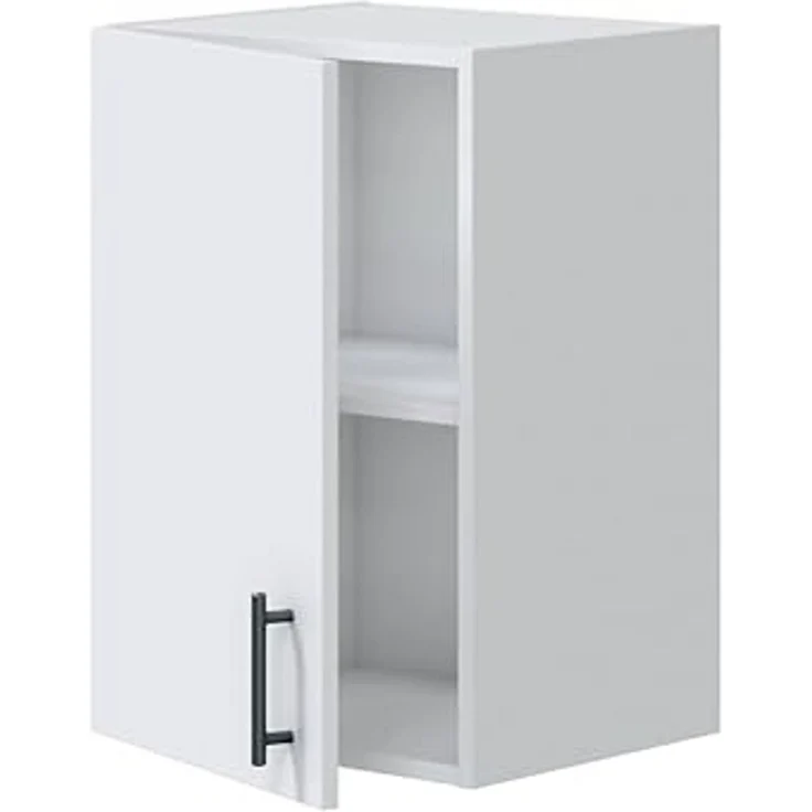 Dmora - Hängeschrank 1 Tür Este, Wandregal, Multifunktionshilfe-Schrank, 40x34 h59 cm, Weiß – Bild 5
