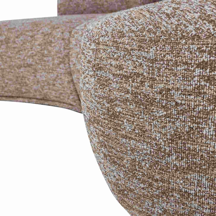 Sofa Batavier 4-Sitzer, gewebter Melange-Stoff, modern halbrund, hellbraun, großzügig gepolstert – Bild 5