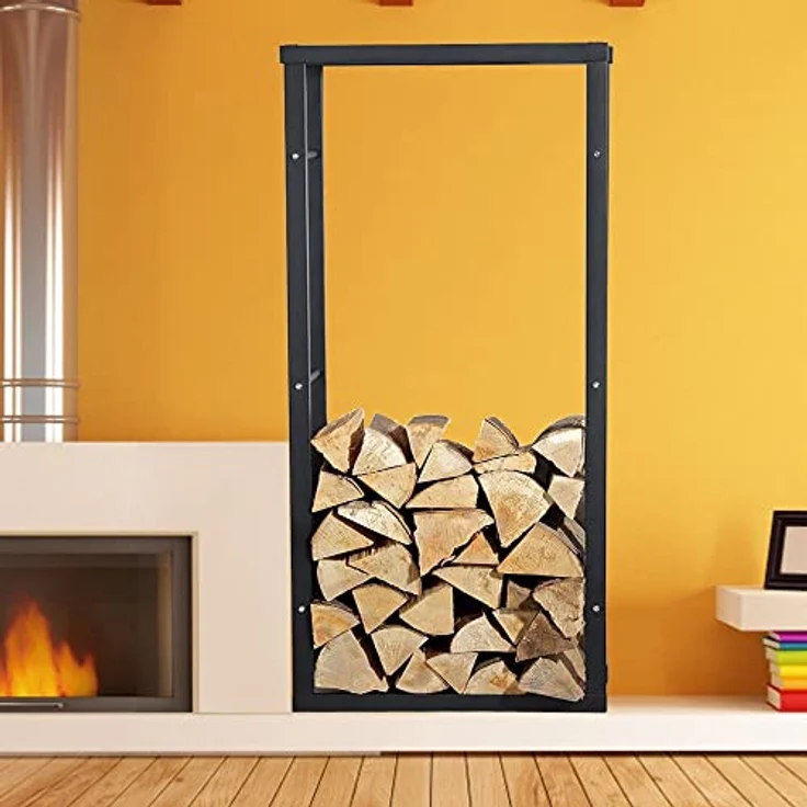 Melko Kaminholzregal Holzregal Kaminholzablage Kaminholzständer Anti-Kipp-Beschlag, BxTxH:60 x 25 x 100 cm, (Stück), Pulverbeschichtet – Bild 2