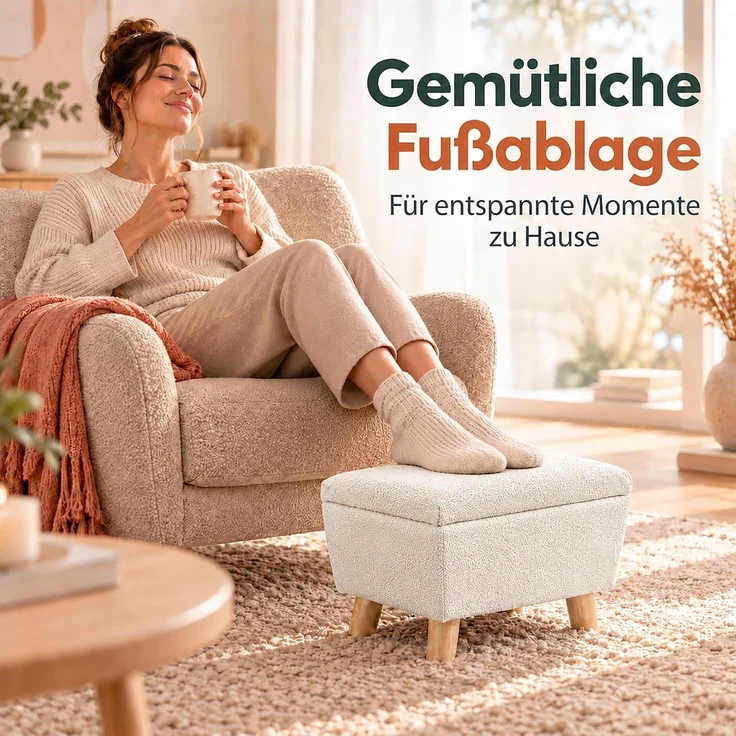 Relaxdays Fußhocker mit Stauraum – Bild 4