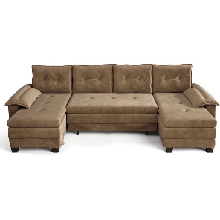 ZUBALIYA Schlafsofa 127x87 cm, mit USB - Anschluss, mit Ausziehbett, mit Chenille - Bezug, mit Samtbezug, modular aufgebaut, Weiß – Bild 21