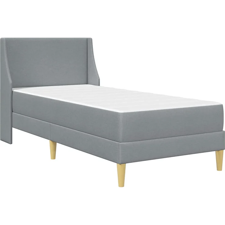 vidaXL Bettgestell mit Matratze Hellgrau 90 x 190 cm Polyester 3414709 – Bild 3