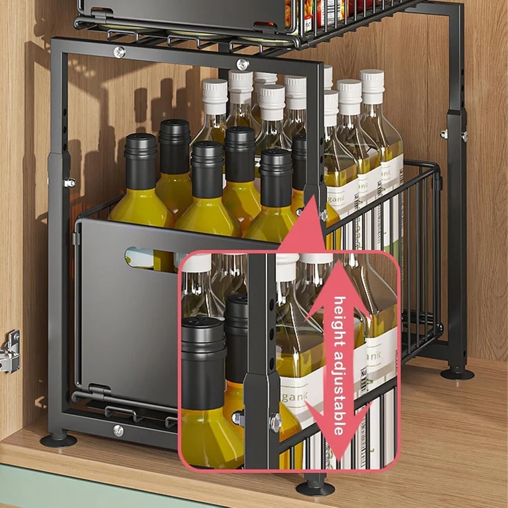 Unterschrank Organizer Metall Unterspüle 2 Etagen Weiß Modell-A – Bild 8