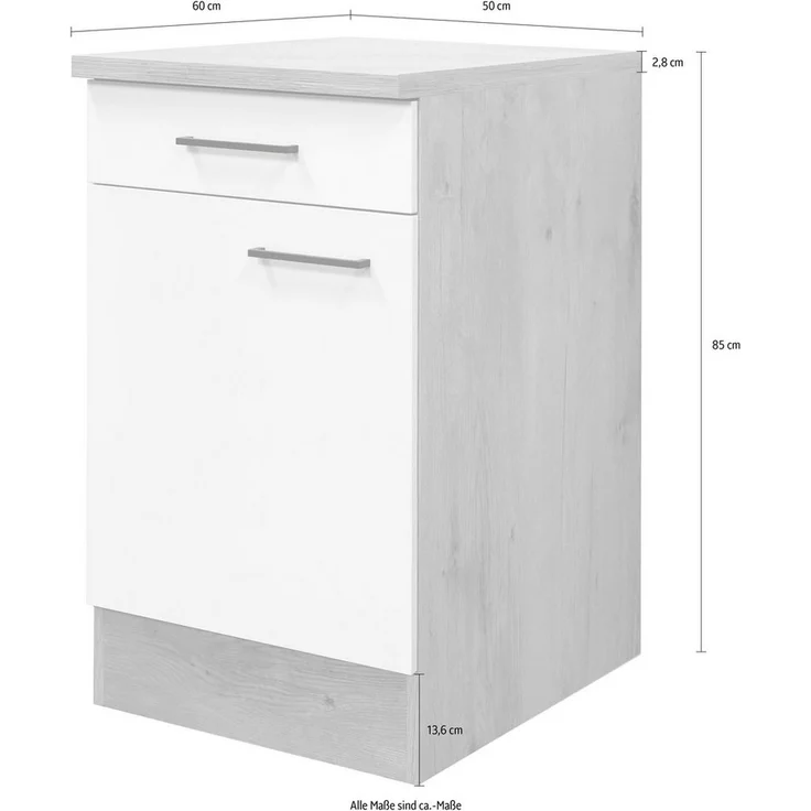 Flex-Well Unterschrank Vintea (B x H x T) 50 x 85 x 60 cm, mit Metallgriffen – Bild 2