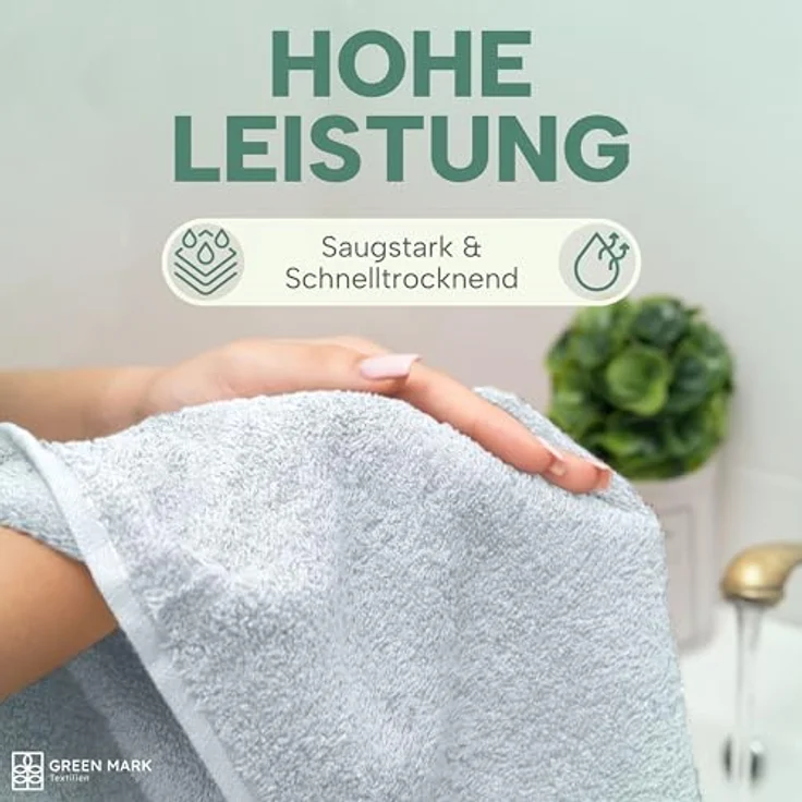 NatureMark Handtücher - Set mit 8 Stück – 100% Baumwolle, Weich & Saugfähig, Premium Qualität für Badezimmer, Spa und Fitness, 50 × 100 cm, Frühlingsblau – Bild 5