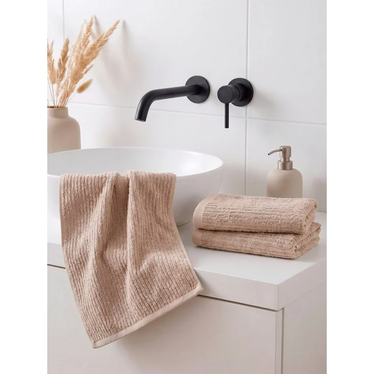 OTTO home Gästehandtücher Riva, 30x50, Premium Handtücher, 500 gr/m², Webfrottier (3-St), Hoch-Tief-Struktur, Streifen, weich, 5 Jahre Garantie – Bild 3