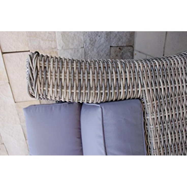 Ragnarök Möbel-Design Gartenlounge-Set Lounge Set Isfjord, (Set, Polyrattan, Alu), 1x Zweisitzer Sofa, 1 kl. & 1 gr. Beistelltisch, 2x Sessel – Bild 10