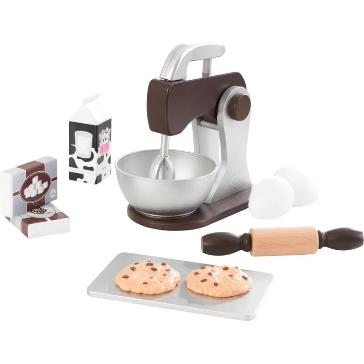KidKraft 63370 Backspielset Spielzeug-Set zum Kochen und Backen, Espressofarben