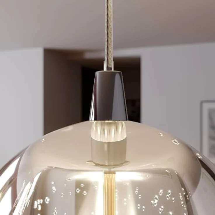Lucande LED-Pendellampe Hayley, 96 cm, 5-flg., verchromte Details, Glaskugeln, elegantes Lichtdesign – Bild 5
