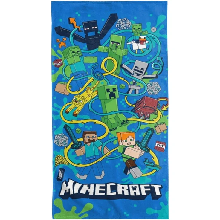 BERONAGE Strandtuch Minecraft Badetuch Slurp 75x150 cm Strandtuch Handtuch, (1-St), Frottee in Velours-Qualität – Bild 5