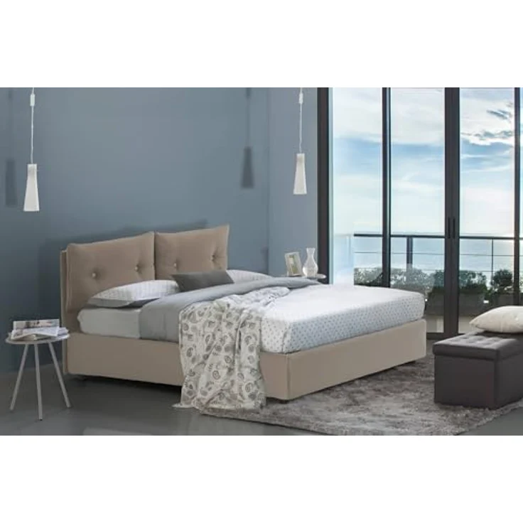 Talamo Italia - Einzelbett Milena, Bettkasten mit Kunstlederbezug, 100 % Made in Italy, Öffnung vorne, geeignet für Matratze 80 x 190 cm, taubengrau – Bild 4