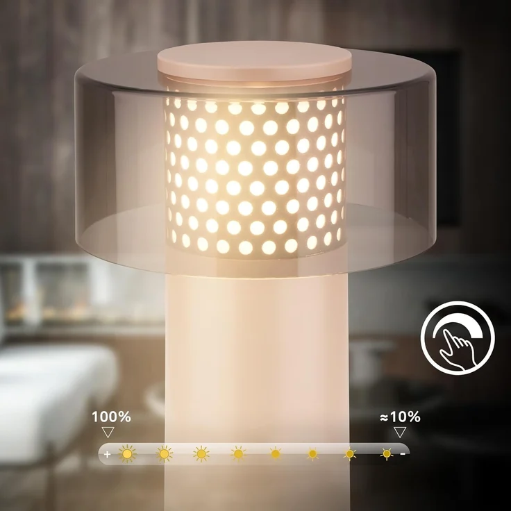 Briloner Leuchten LED Tischleuchte Akku Stufenlos dimmbar Touchfunktion Kabellos, LED fest integriert, Warmweißes Licht USB-C Ladung 150mm Durchmesser 190mm Höhe – Bild 6