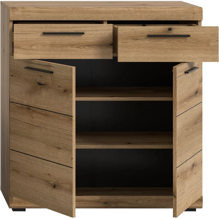 Kommode (B/H/T: 90x96x37 cm) in Evoke Oak Nachbildung – Bild 3
