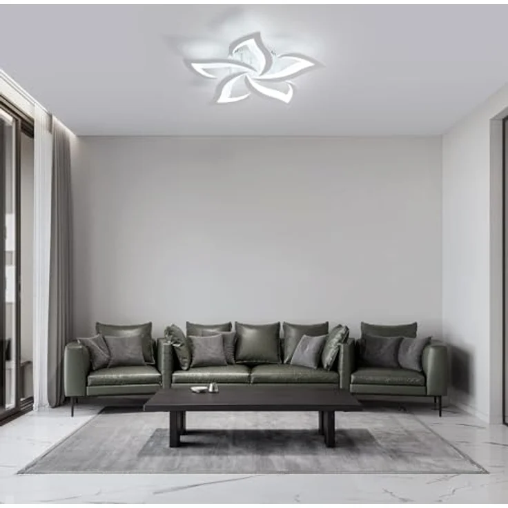 Comely Deckenlampe, LED Deckenleuchte 60W 6750lm, Kaltes Weiß 6500K Moderne Blütenblatt Design Deckenlampe für Wohnzimmer Küche Schlafzimmer Esszimmer, Dia 60cm – Bild 10