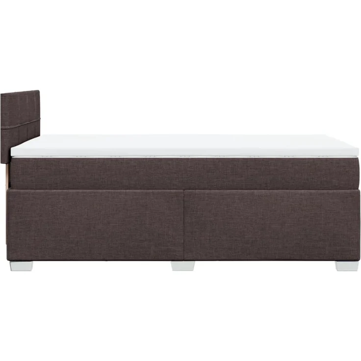 Boxspringbett mit Matratze, Stoff, Viereckige, grauer Fuß, Dunkelbraun, 90x190 cm, true – Bild 11