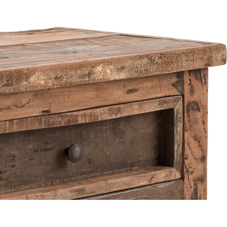 TV-Bank Sumatra rustikal aus recyceltem Altholz 122x46x40 cm mit Türen und Schubkästen – nachhaltiges Lowboard für Wohnzimmer – Bild 4