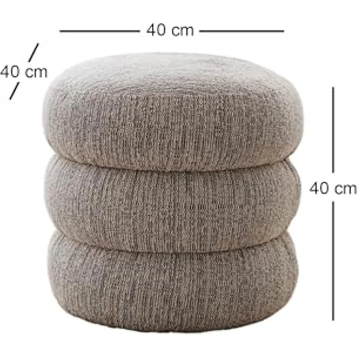 Stylish Grey Pouffe, 40 x 40 x 40 cm | 100% Wooden Frame, Soft Teddy Fabric | Perfect for Modern Living Rooms & Cozy Spaces, Versatile & Chic Design – Bild 2