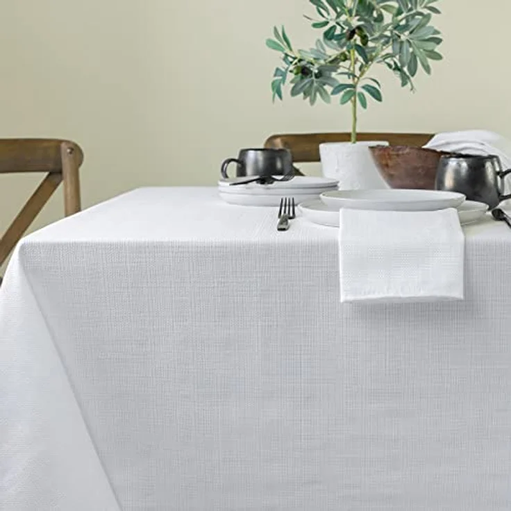 Benson Mills Schwergewicht Tischdecke 60 "x 120" Weiß – Bild 5