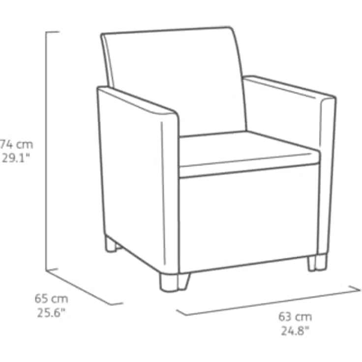 Keter Nora Gartenmöbel Lounge Set, inkl. Sitzkissen, grau, für 4 Personen, wahlweise 3er Sofa + Sessel oder 2x2-Sitzer Sofa und Tisch – Bild 9