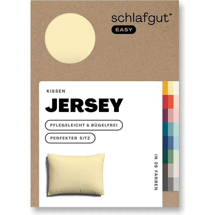 Schlafgut 'Easy' Kissenbezug, Jersey, Yellow Mid, 70x90 cm